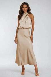 Women's Elegant Satin Long Dress