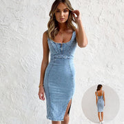 Casual Chic Denim Midi Dress