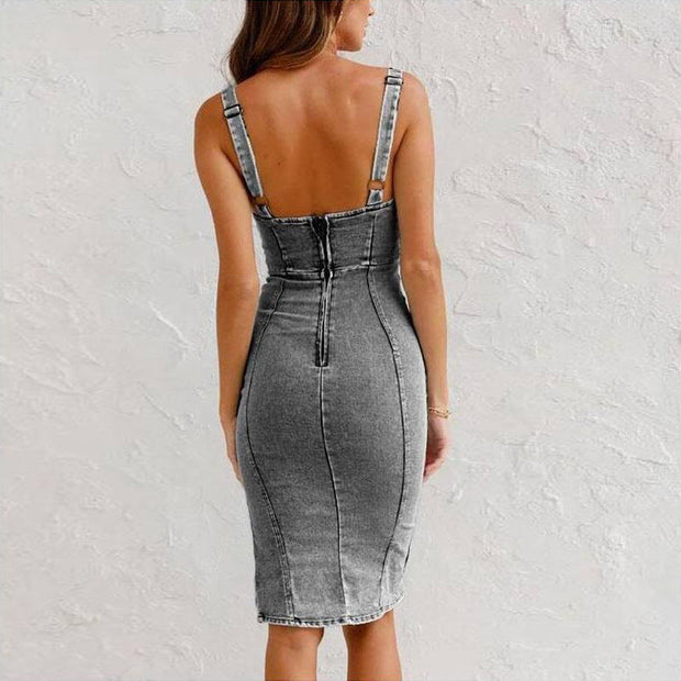 Casual Chic Denim Midi Dress