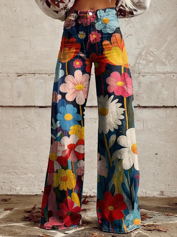 Wide Leg Floral Pants for an Elegant Silhouette